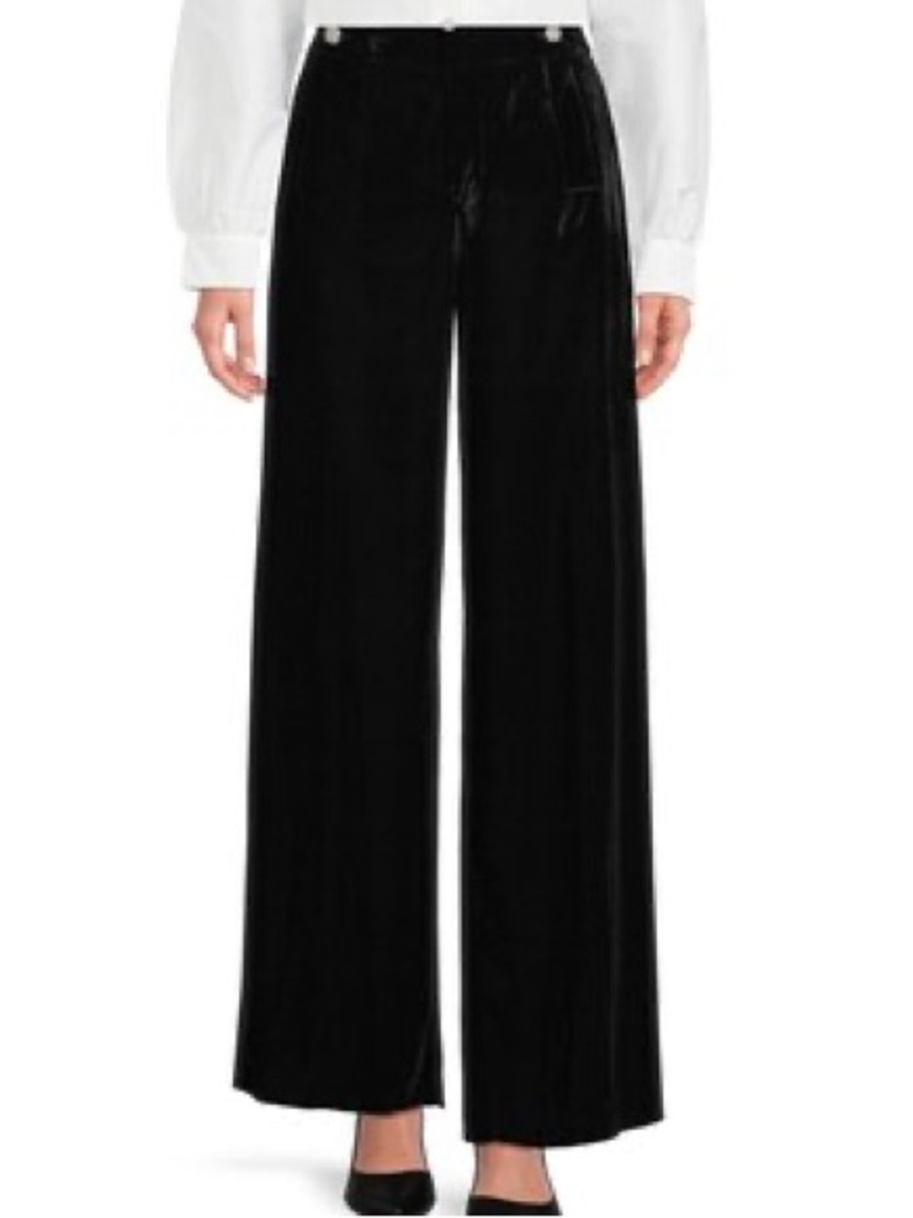 KARL LAGERFELD PARIS Velvet Wide Leg Black Pants size 12